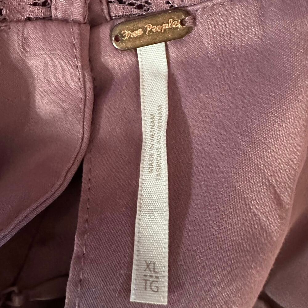 Free People Pink Skies Dainty Silky Lace Midi Dress in Nostalgia Rose XL - Picture 8 of 10